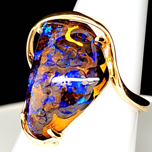 14k Custom Boulder Opal Ring