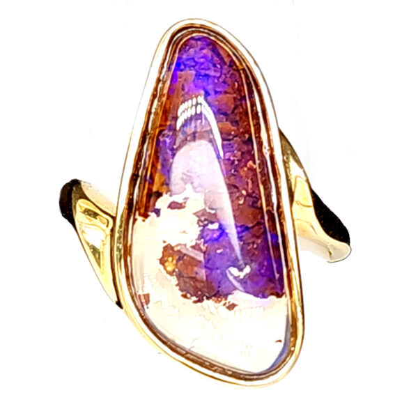 14k Purple Crystal Opal RIng