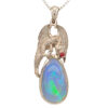 Opal and Ruby Dragon Pendant