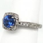 1.05 ct. Blue Sapphire and Platinum Ring