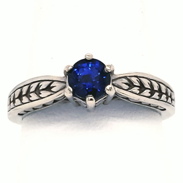.64 ct. Blue Sapphire and Diamond 14k wg Ring