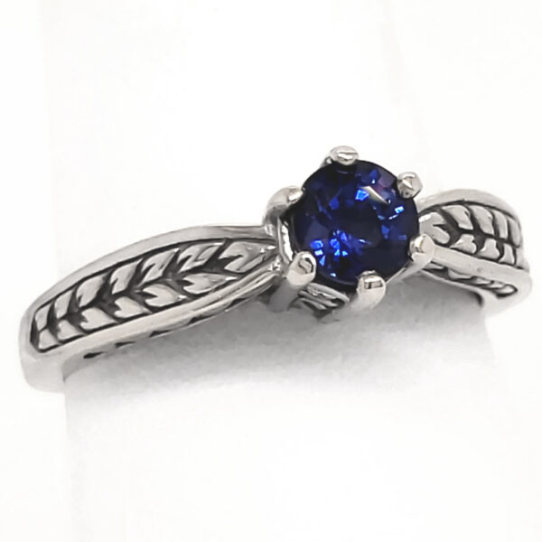 .64 ct. Blue Sapphire and Diamond 14k wg Ring