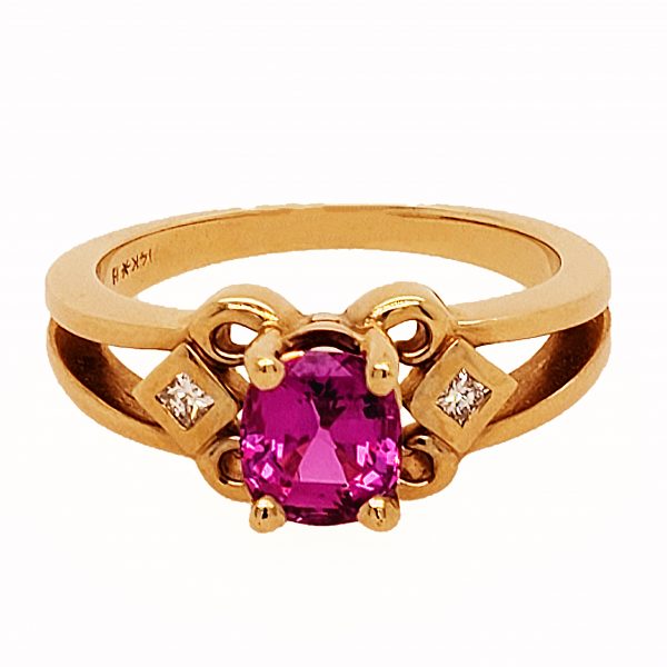 Hot Pink Ruby Ring