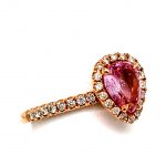 1.07 ct. Pink Sapphire and Damond 18k Rose Gold Ring