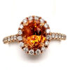 2.86 ct. Orange Sapphire and Diamond 18k Rose Gold Ring