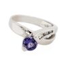 .88 ct. Purple Sapphire and Diamond 14k white gold ring