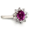 .96 ct. Magenta Sapphire and Diamond 14k white gold ring left side