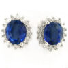 1.56 tcw. Blue Sapphire and Diamond Earrings