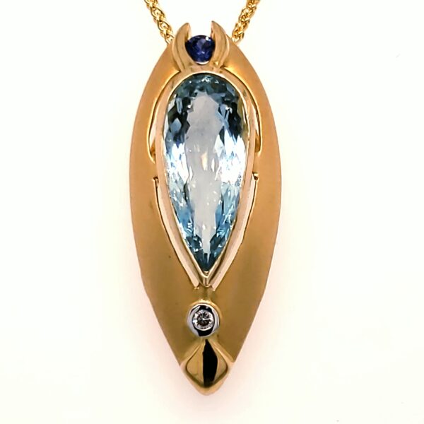 Aquamarine and Blue Sapphire Pendant