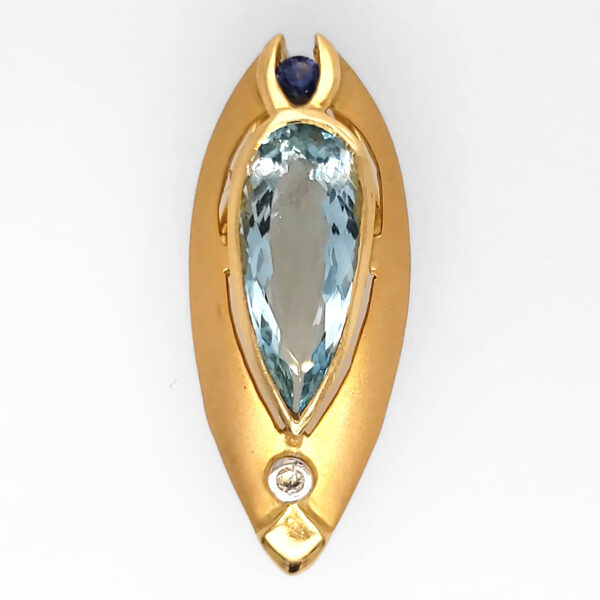 Aquamarine and Blue Sapphire Pendant