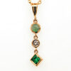 Emerald, Cat's Eye Emerald, and Diamond Pendant