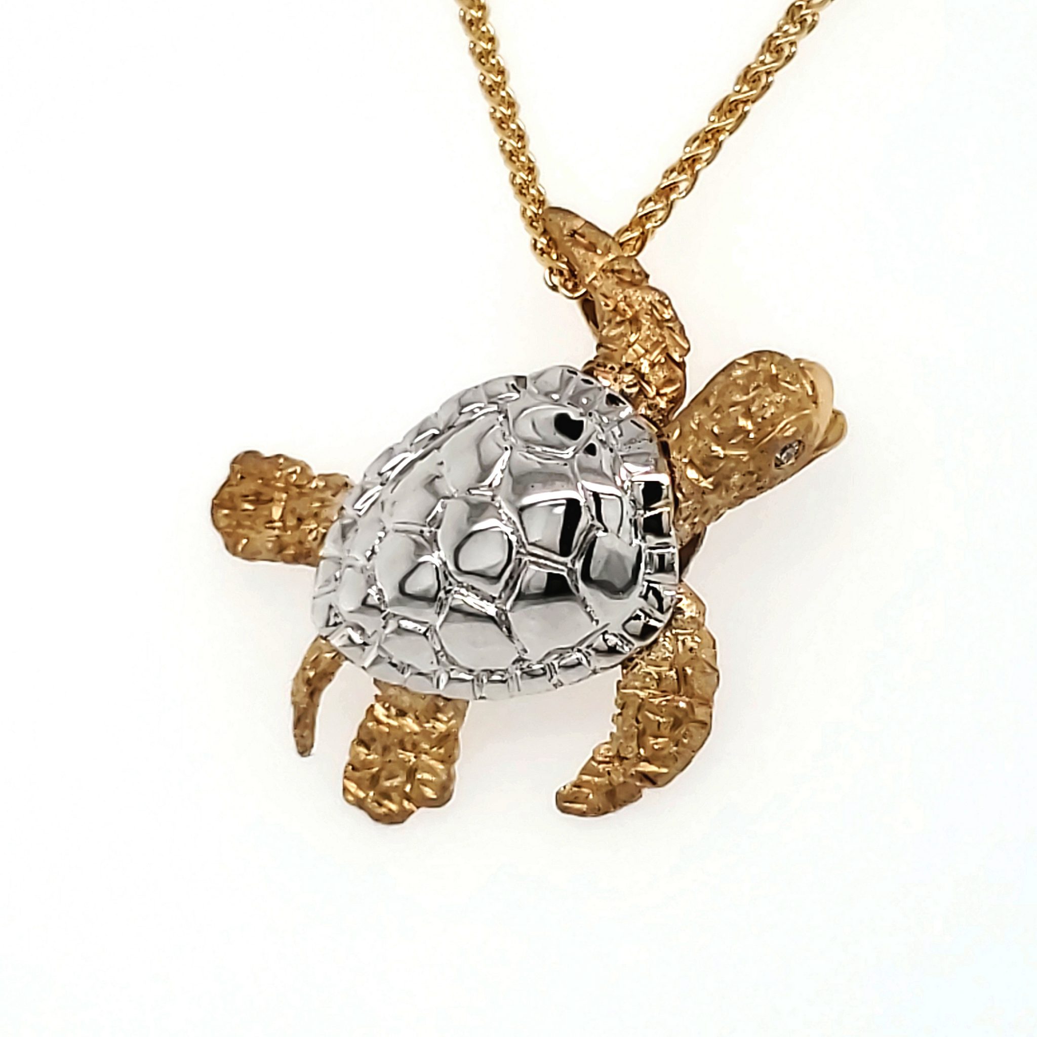 Denny Wong 14k two toned gold Sea Turtle Pendant