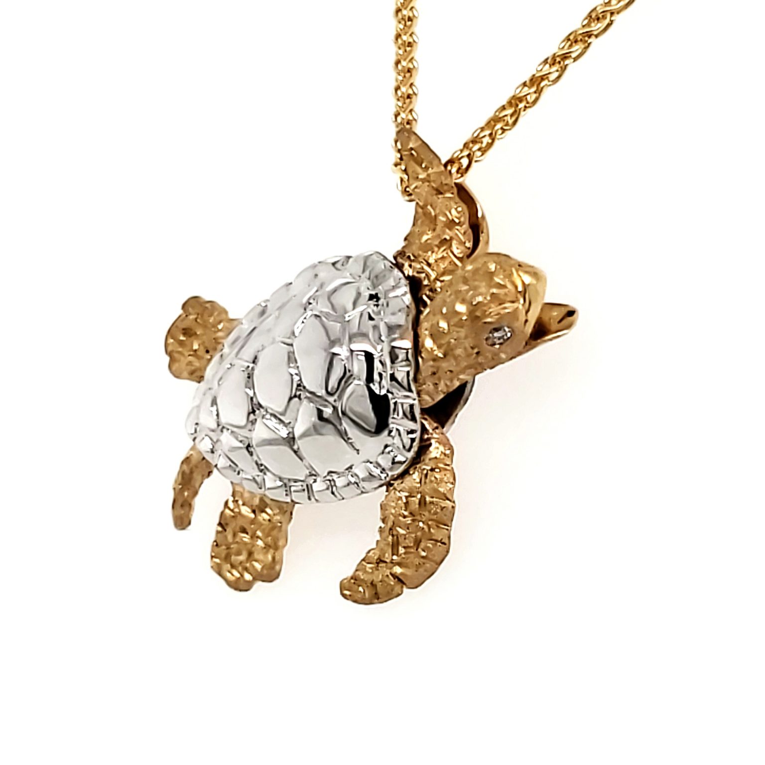 Denny Wong 14k two toned gold Sea Turtle Pendant