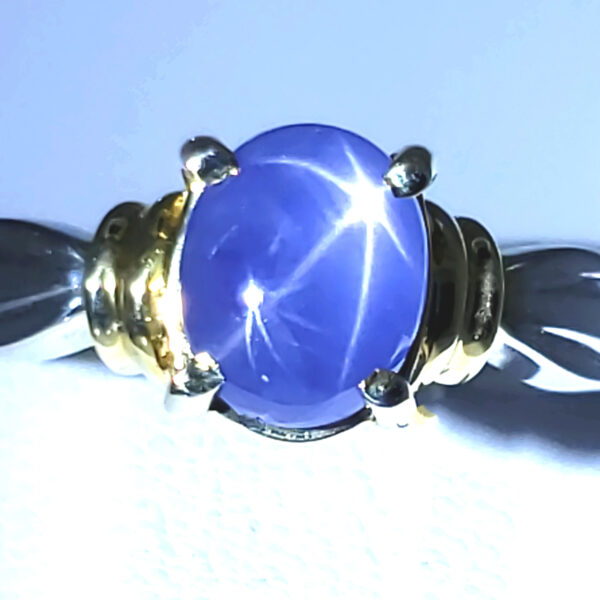 2.04 ct. Blue Star Sapphire 14k tt Ring