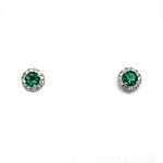 .60 cts. Emerald and Diamond Earrings