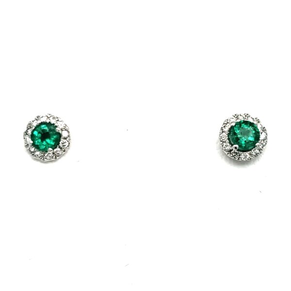 .60 cts. Emerald and Diamond Earrings