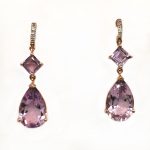 Amethyst and Diamond Rose Gold Earrings