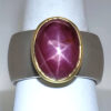 Star Ruby Sterling and 18k RIng
