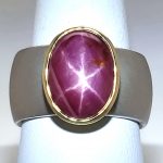Star Ruby Sterling and 18k RIng