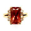 3.5 ct. Oregon Sunstone and Diamond Custom 14k Ring