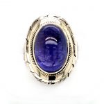 Embellished Sterling Tanzanite Cabochon Ring