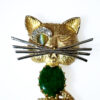 Jade and Diamond Art Deco Cat Pendant