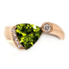 Peridot and Diamond Custom 14k Rose Gold Ring