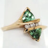 1.5 carat Green Tourmaline and Diamond 14k Ring