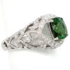 1.5 carat Green Tourmaline and Diamond 18k wg Ring