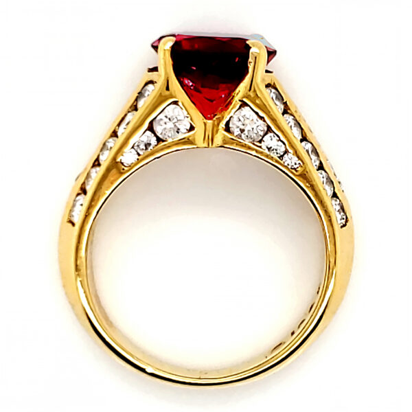 2.08 carat Rubellite and Diamond 18k Ring