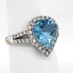 3.5 carat Aquamarine and Diamond 18k wg Ring