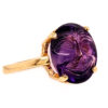Amethyst Carved Face Ring
