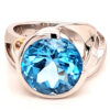 Sterling Blue Topaz and Diamond Ring