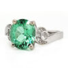 2.69 carat Neon Green Tourmaline and Diamond 18k wg Ring