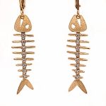 14k Denny Wong Fish Bone Earrings
