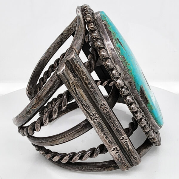 Heavy Turquoise Cuff Side