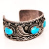 Turquoise Line Cuff Feathers Side
