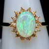 14k Solid Australian Opal Cluster Ring
