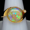 14k Solid Australian Opal and Diamond Ring