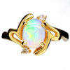 14k Solid Australian Opal and Diamond Ring