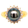 14k Tahitian Pearl and Diamond Ring