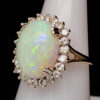 14k wg Estate Opal and Diamond Cluster Ring
