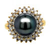 18k Tahitian Pearl and Diamond Ring
