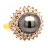 18k Tahitian Pearl and Diamond Ring