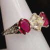 Art Deco Diamond and Ruby Platinum Ring