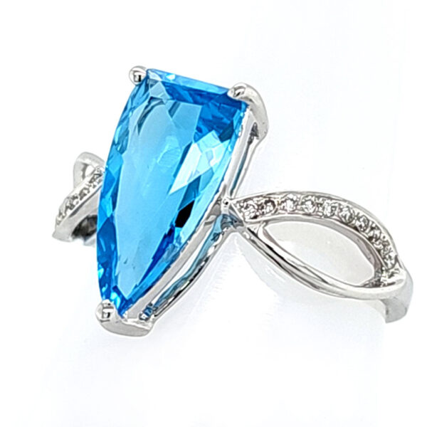 Blue Topaz Shield Ring