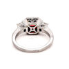 Platinum Red Spinel and Diamond Ring