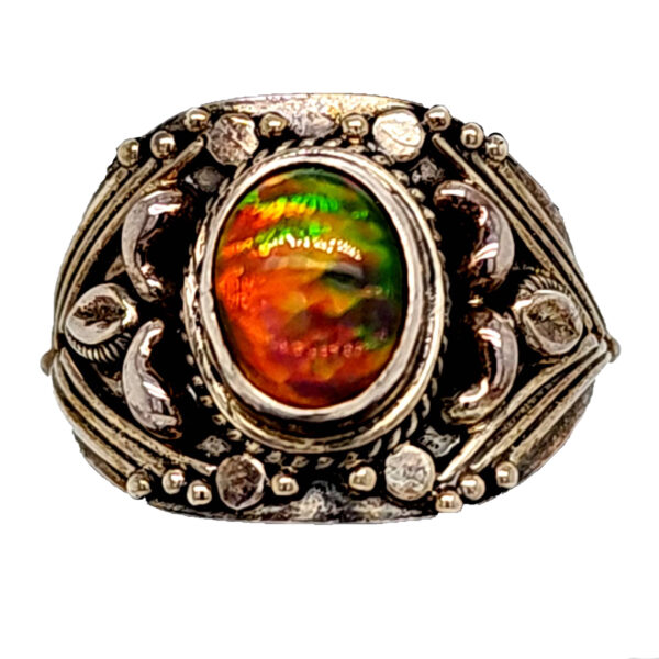 Sterling Ethiopian Opal Beaded Ring