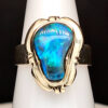 Sterling Fancy Frame Black Opal Ring