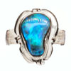 Sterling Fancy Frame Black Opal Ring
